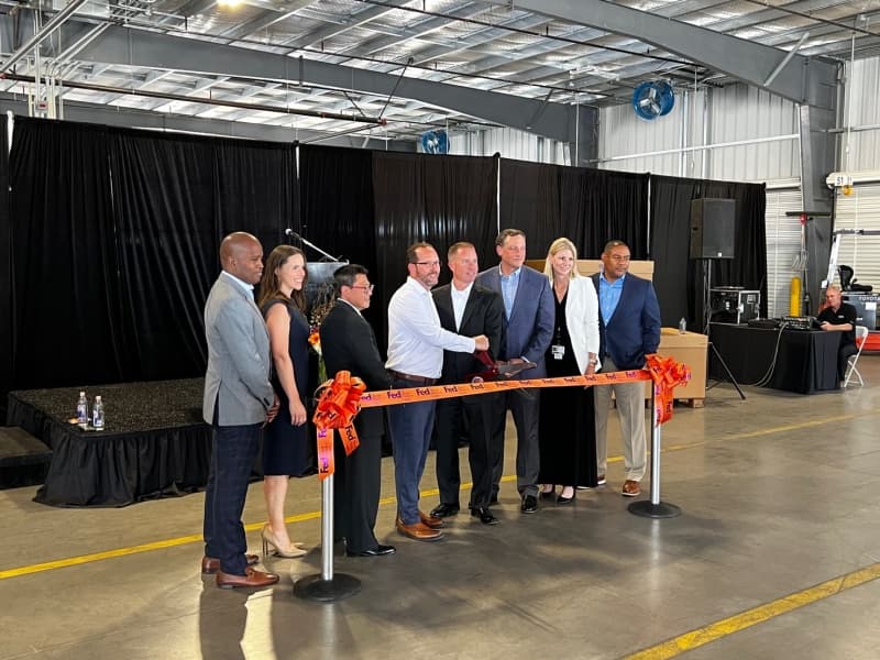 Ribbon-cutting for the new FedEx Freight service center 